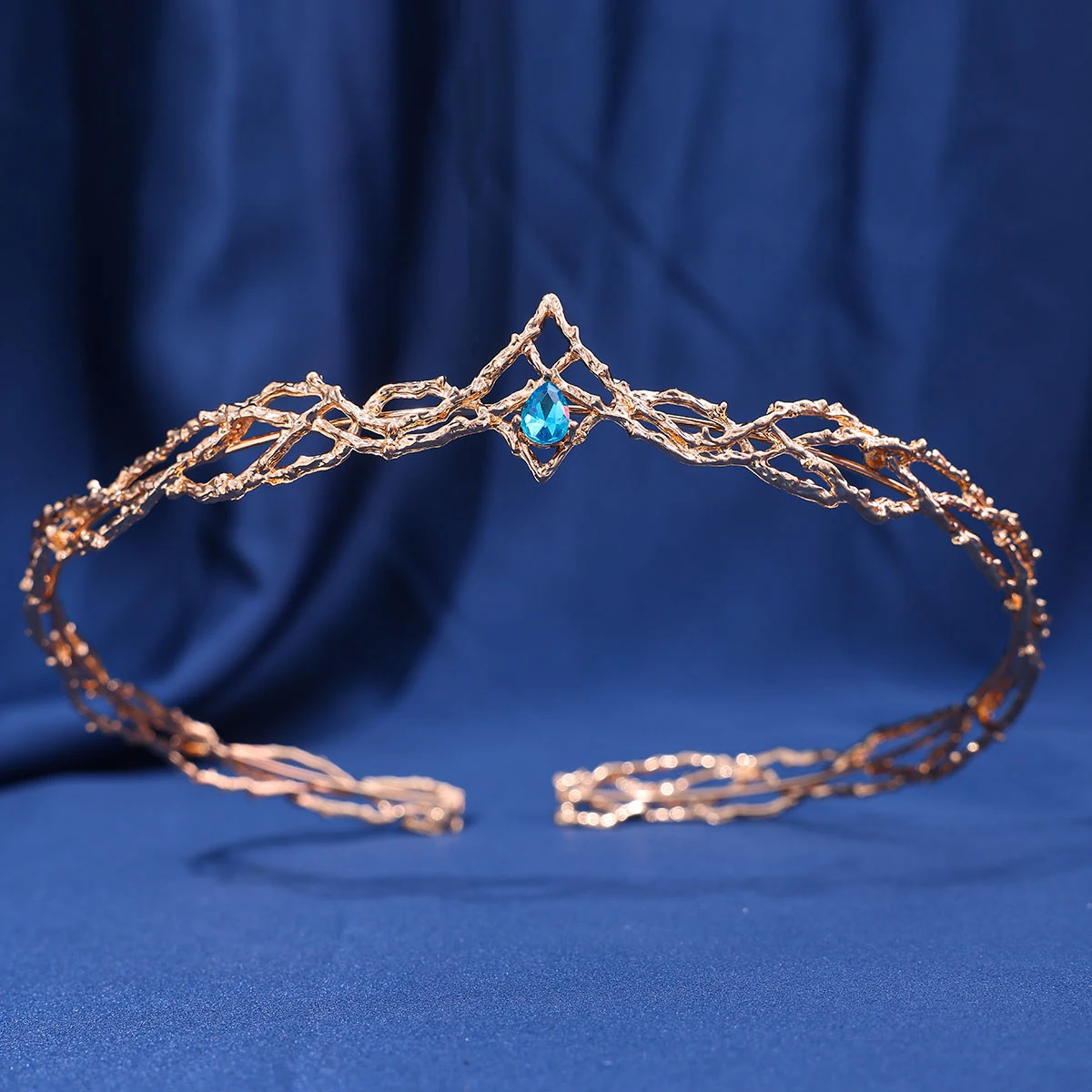 Film Elfen König Runde Krone Tiara Frauen Wasser tropfen Zirkon Stirnband Hochzeit Braut Haarschmuck Schmuck Cosplay Kopf bedeckung Geschenk – Detail 7