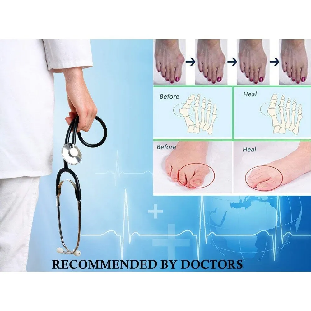 Toe Protector 4 Pcs Silicone Bunion Corrector Soft Gel Straightener Spacers Stretchers Care Tool Separator toe separators,toe corrector,toe spreader,finger toe separator,toe protectors