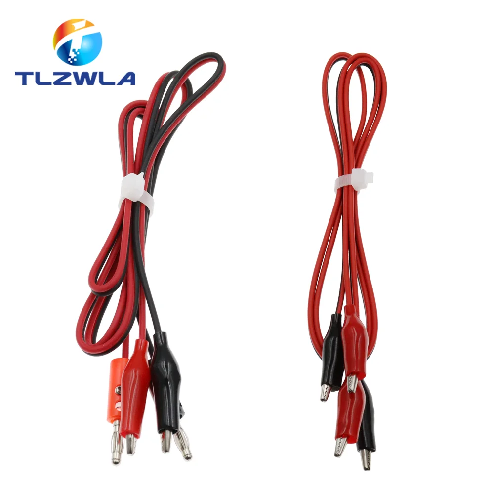 Test Clip Double Headed Crocodile 4MM Gold Plated Plug Alligator Clip Wire Power Test Hook