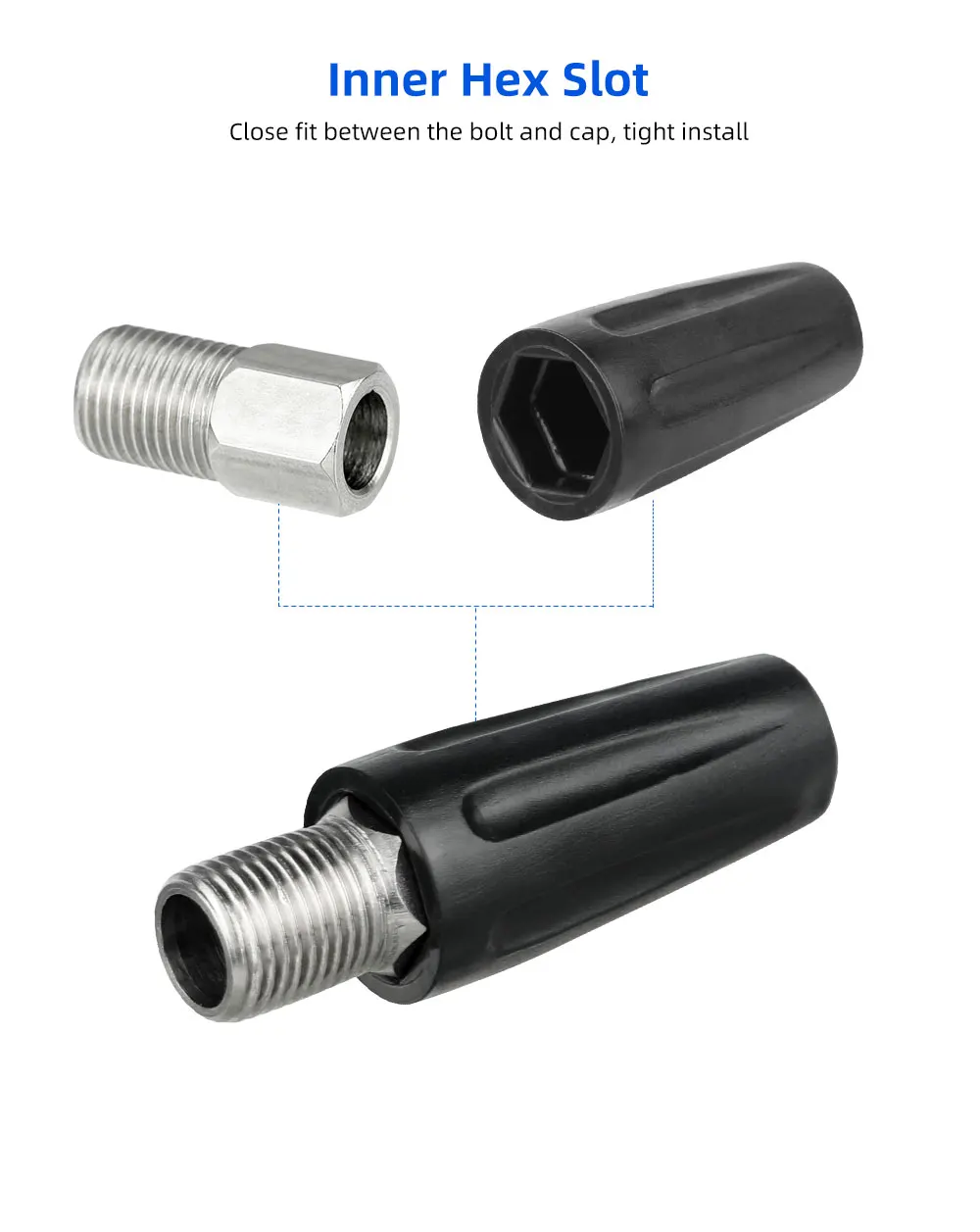 Hohlbolzen M8-Gewinde für Fahrrad, hydraulische Scheibenbremsnadel, Olivenringe, Befestigung, optionale Gel-Gummi-Hülsenkappe BH59 BH90 – Detail 4