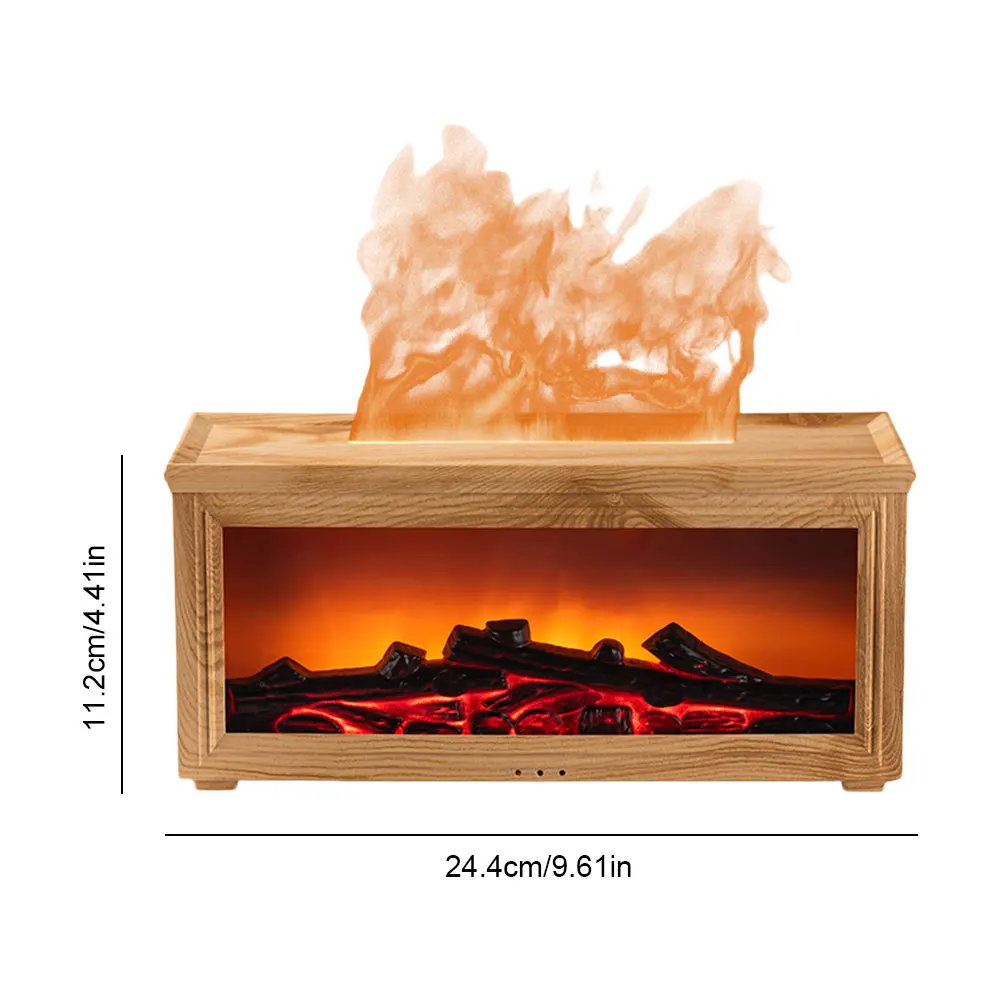 LED 조명 시뮬레이션 벽난로 아로마 디퓨저 향기 아로마테라피 머신 타입 C 리모컨 타이머 차량용 가습기