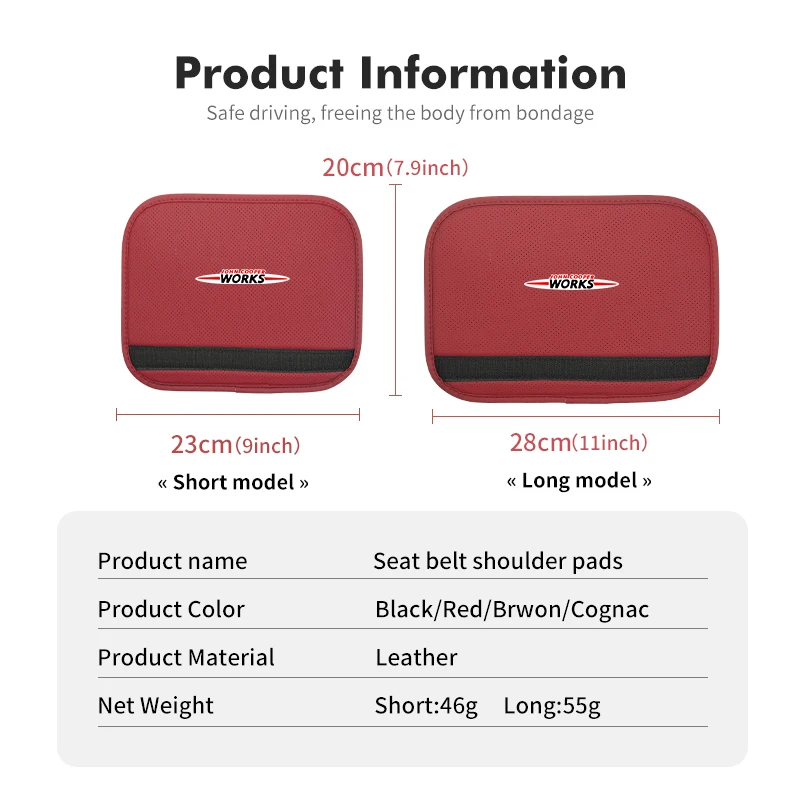Car Seat Belt Shoulder Auto Adjuster Device Protection Pad For MINI Cooper R53 R52 R50 One JCW Clubman Countryman WORKS