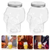 6 Pcs Halloween Skull Water Bottles Drinks Clear Milk Juice Packing Plastic Aluminum Multi-function Travel Waterbottle 5