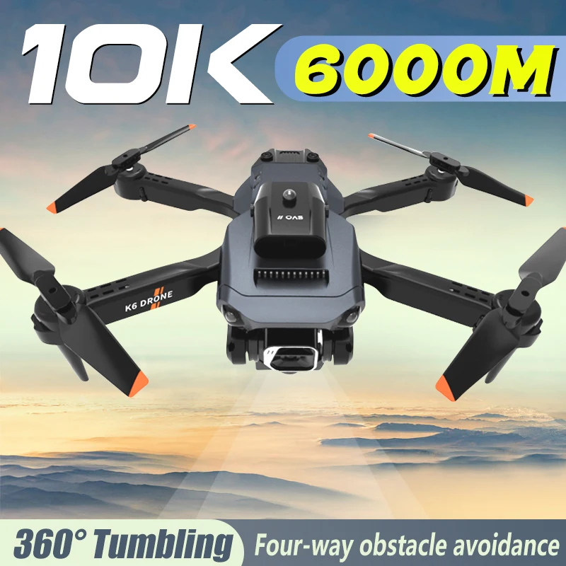 

K6 Drone Avoids Obstacles On All Sides 10k High-Definition Dual Camera Rc Aircraft Optical Flow Positioning 6km Quadcopter Toy