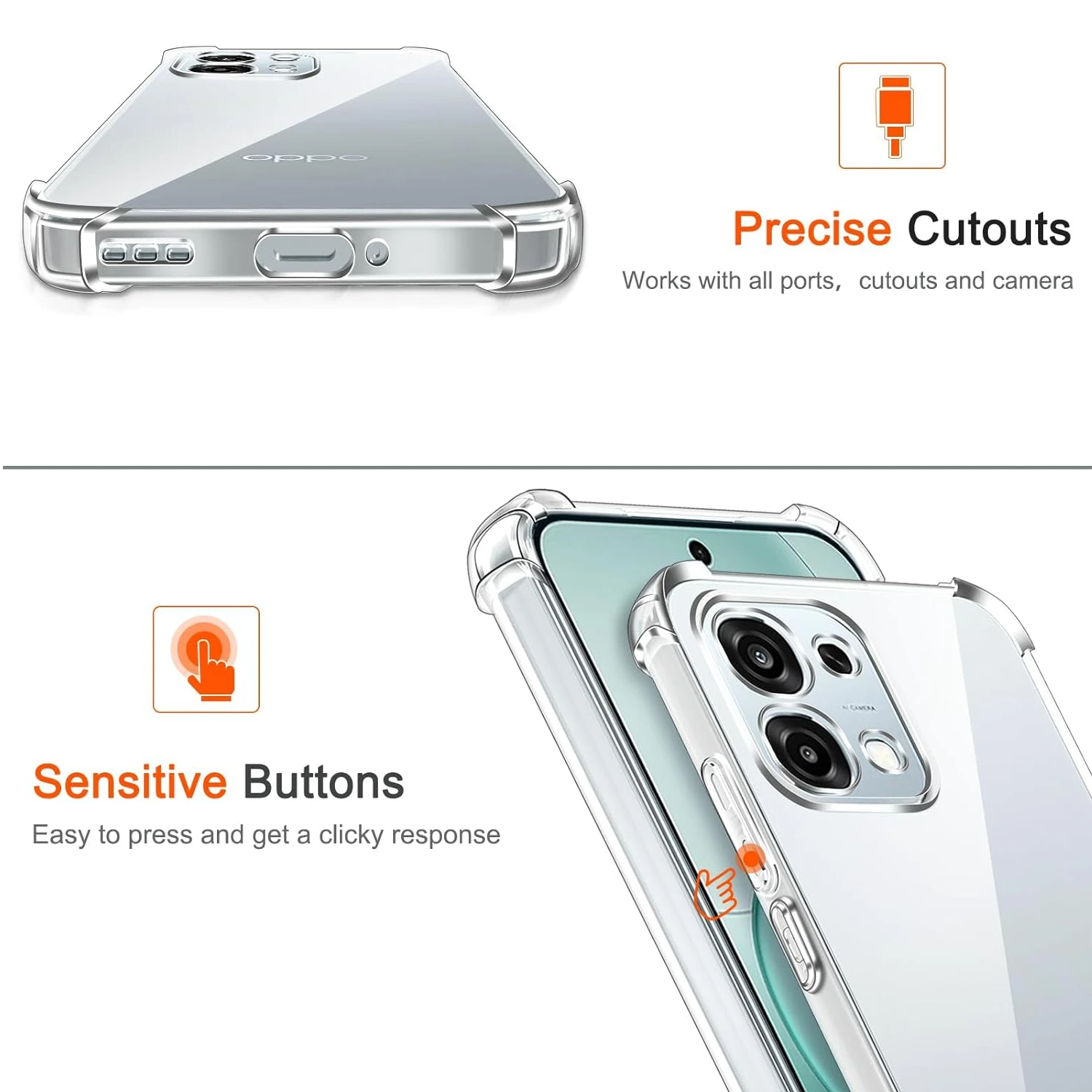 Transparent Shockproof TPU Case with Reinforced Corners