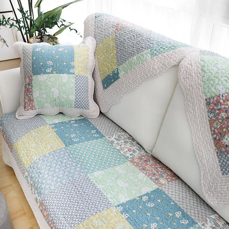 

Korean Style Garden Washed Cotton Four Seasons Universal European Fabric Sofa Cushion Sofa Cushion Backrest Towel Cover