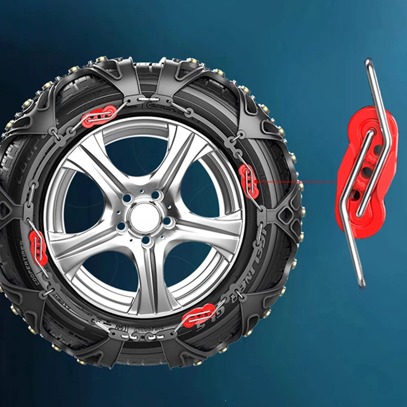 Black nail car tire anti-skid chain for sedan, off-road vehicle, snow and mud