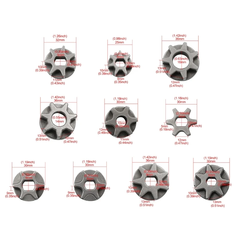 M10 M14 M16 Sprocket Chain Saw Gear for Grinder Replacement Gear Chainsaw 7/6/3 Tooth Electric Bracket Power Tool M4YD