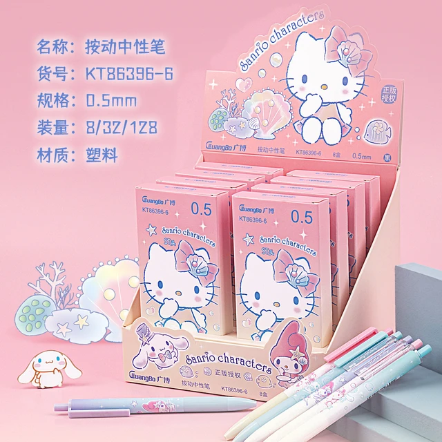 4Psc Set Sanrio Hello Kitty Gel Pens Girls Stationery Bulk Press Fountain  Pen Kawaii Pink Student Dedicated Pen School Supplies - AliExpress