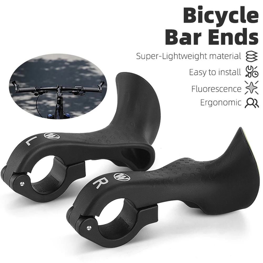 Comfortable Fluorescence Bicycle Bar Ends Ergonomic Design Bike Handlebar Nylon Bicycle Handle Bar Grips Cycling Accessory