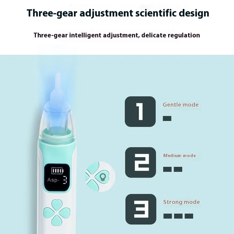 JUSTLANG Portable Nasal Aspirator Nasal Vacuum Cleaner Rechargeable Sniffling Equipment Safe Hygienic Nose Snot For Child Baby 2