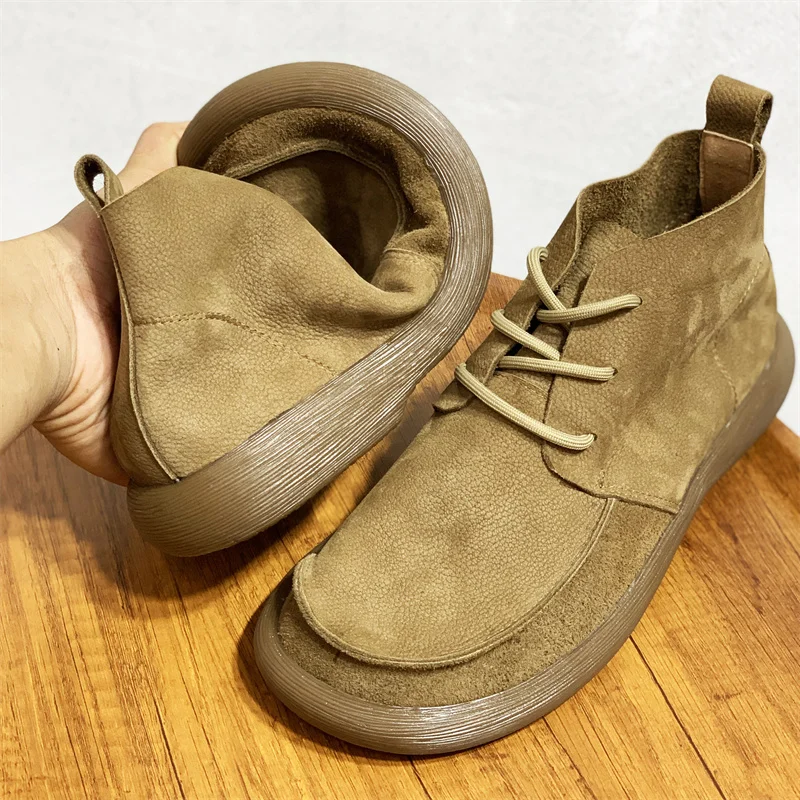Men's Boots 2024 Autumn Winter New Sle Top Layer Cowhide Korean ...