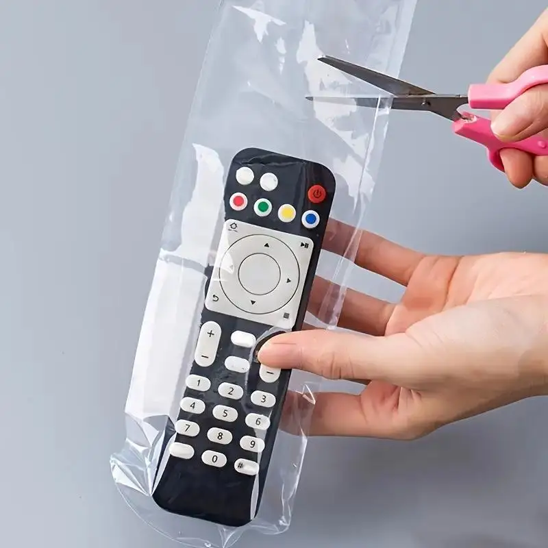 10pcs Transparent Heat Shrink Bags for TV and Remote Control-Waterproof Dustproof Plastic Film shrink film bag