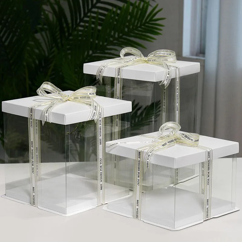 Transparent Cake Packing Boxes with Handle, High-Capacity Clear Cupcake Pastry Gift Wra... - SKU TCPB0827 - UGI Packaging