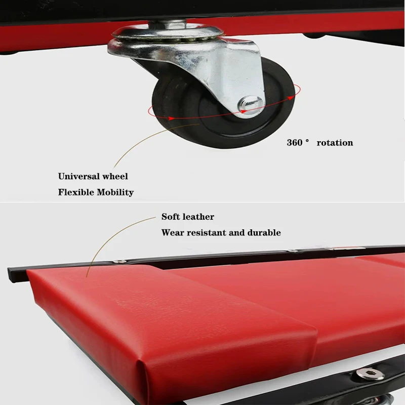 36In Foldable Auto Repair Lying Board With Thick Sponge Repair Lying Board 360 &deg; Rotating Wheel Scooter Sleeping