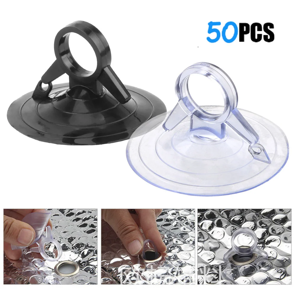 40PCS ventose da 45mm ventose per parasole per auto ventose in plastica in gomma trasparente per impieghi gravosi gancio a ventosa in PVC  15