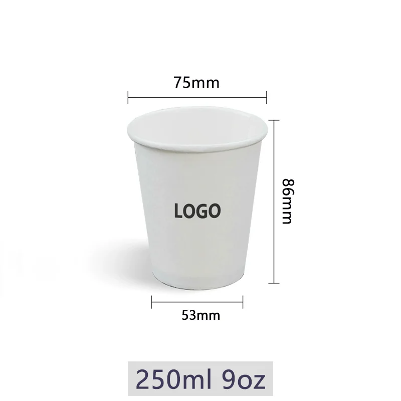 200 חתיכות כוסות נייר לשימוש חד פעמי עם מכסיים, עם לוגו אישי מותאם אישית כוסות קפה לאירועים ומסיבות