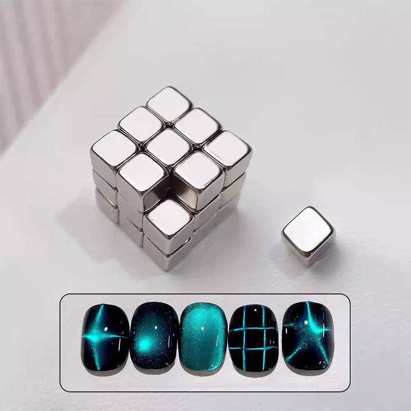 27pcs Multi-function Cube Magnet Nail Art Cat Eye Chessboard Starlight Nail UV Magnetic Attraction Magnets Set Manicure DIY Tool