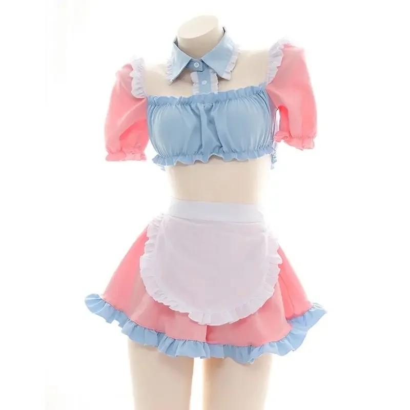 Japanese Live Show Kawaii Sexy Lingerie Anime Dress Cute Maid Outfit Bandage Apron Lolita Women Servant Cosplay Costumes Sweet