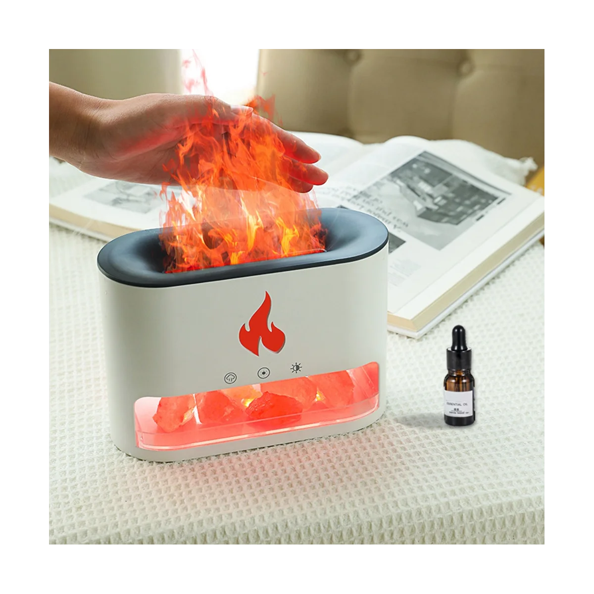 Lamp Aromatherapy Oil Diffuser USB Electric Ultrasonic Cool Mist Air Humidifier with Light Black
