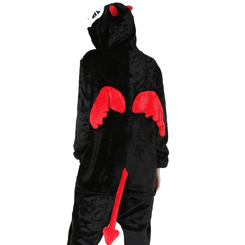 Stylish Soft Flannel Hooded Onesie Kigurumi Cartoon Animal Thermal Pajamas Costume Jumpsuit for Adults Loungewear Men Nightwear