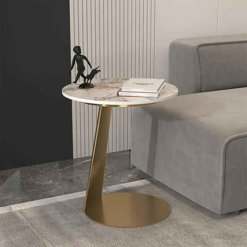 Sofa Side Table Rock Board Corner Table Bedside Modern Simple Creative Light Luxury Living Room Small Round