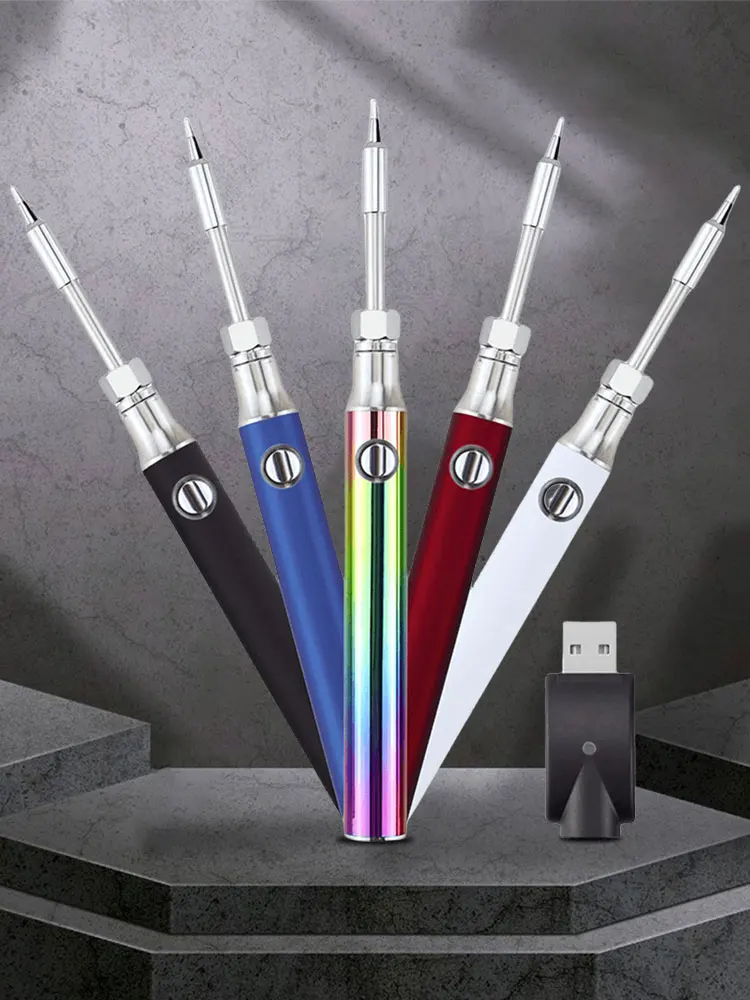 510 Thread Pen Solder Iron 3 Gear Adjustable Voltage 350/650/1100mAh Mini Soldering Iron Kit with USB Charger Battery Cart Pen soldering iron electric soldering iron soldering iron kit