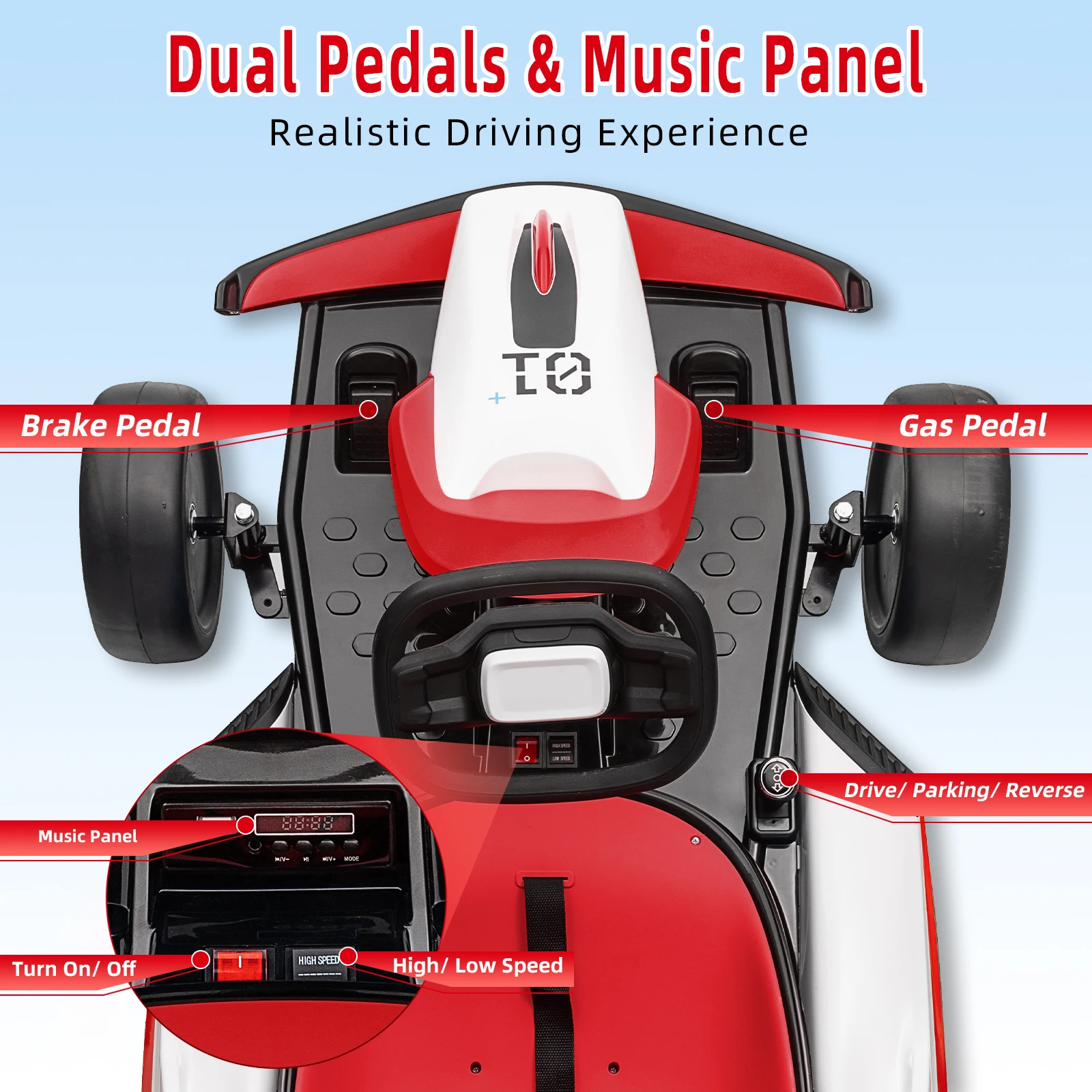 Go Kart for Kids 24V Drift Kart with 2X200W Strong Motor 7AH Big Battery Electric Pedals Electric Go Outdoor Race Toy