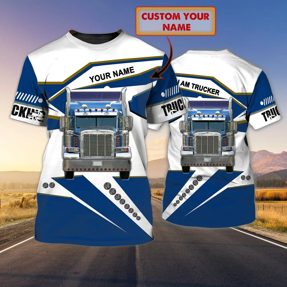 PLstar Cosmos Sommer Herren T-Shirt Personalisiertes cooles Trucker 3D-gedrucktes T-Shirt Unisex Casual Kurzarm Geschenk für Trucker DT86 – Detail 28