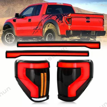 Pair LED Taillights For 2009 2010 2011 2012 2013 2014 Ford F150 F-150 Pickup Taillamp Rear Lamp Brake Turn Signal Tailgate Light