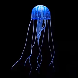 Vibrant Glowing Jellyfish Aquarium Decor Ornament (Blue)