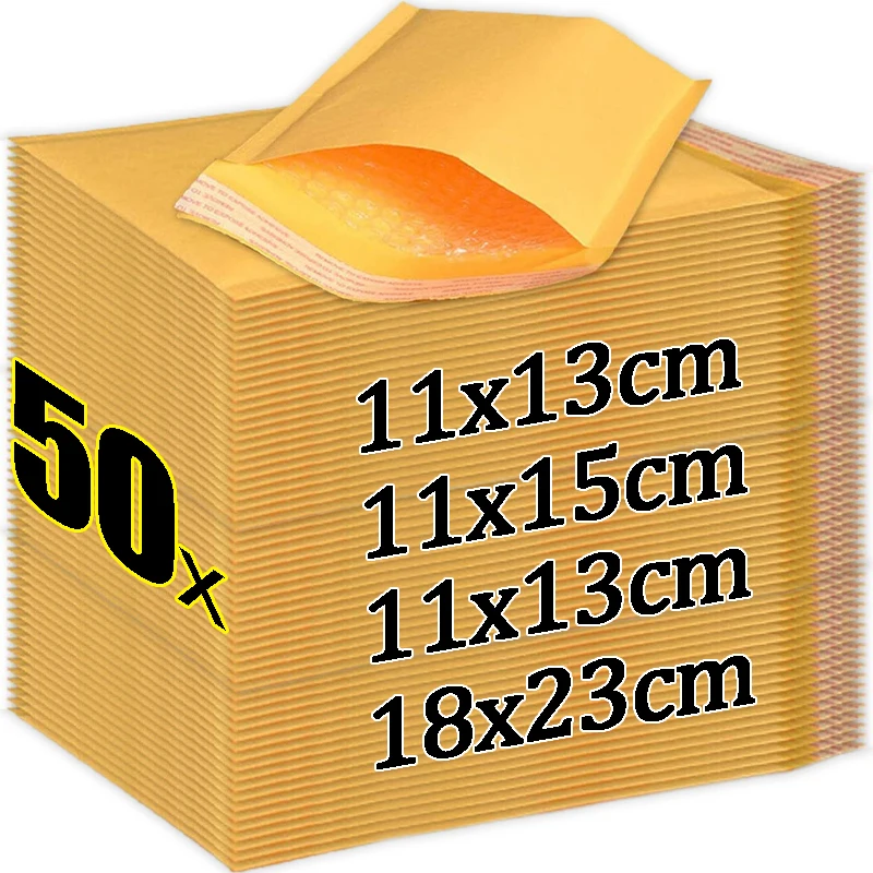 AVG Kraft Bubble Mailers - Self-Seal Padded Envelopes 8.5 X 14.5 Inches (Pack Of 50), Heavy Duty Shipping Supplies