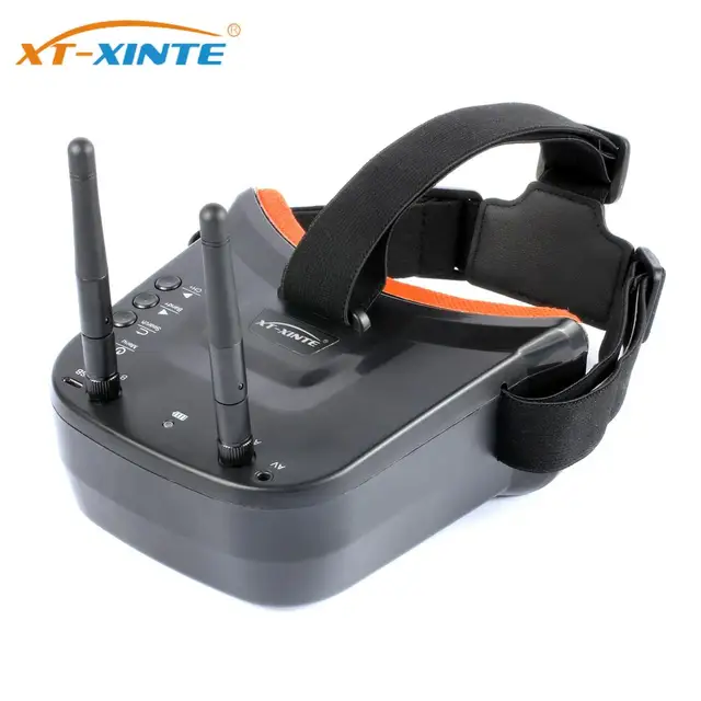 Mini FPV Goggles 3 inch 480 x 320 Display with Double Antenna 5.8G 40CH Built-in 3.7V 1200mAh Battery for RC Helicopter Airplane 1
