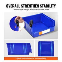SucceBuy 6/12/24pcs Garage Storage Bin Hanging Stackable Wall Mounted Organizer Bin Stacking Containers for Closet KitchenOffice 4