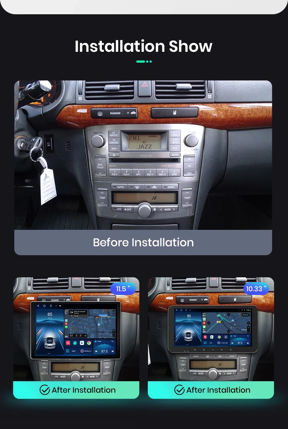 2K QLED Bildschirm Auto Radio Für Toyota Avensis T25 2002 - 2008 Drahtlose CarPlay Android Auto Multimedia autoradio – Detail 4