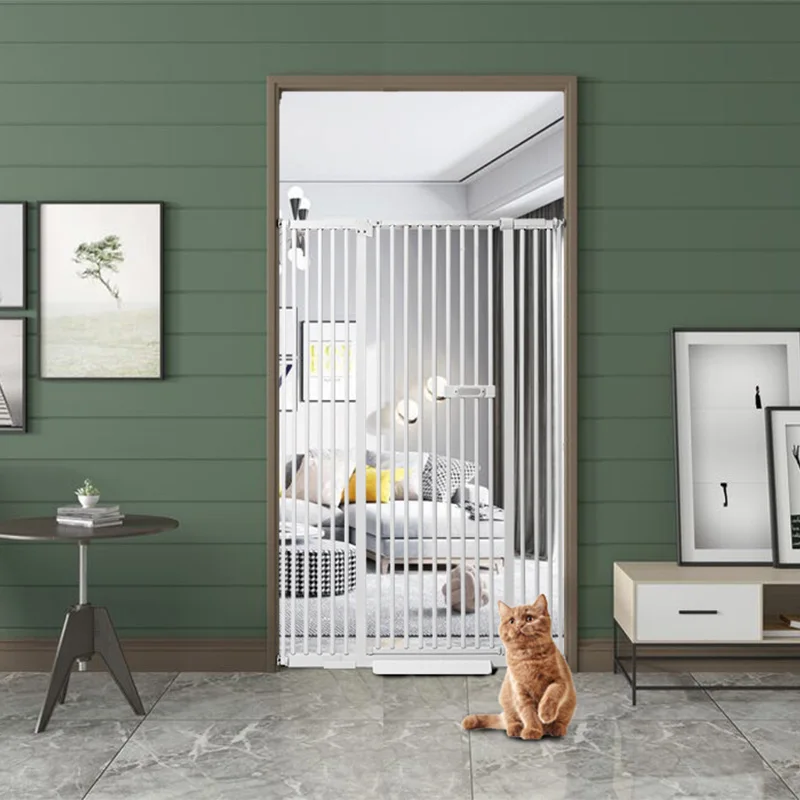 Ulifemate 59" Extra Tall Cat Gate, 30"-45" Extra Wide Pet Gate with 4" and 7.85" Extension Kits, Pressure Mount Kit Gate, White