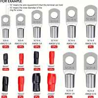 ชุดขั้วต่อสายไฟแบบห่วง 120 ชิ้น ขนาด 35 ตร.มม. ทำจากทองแดงเคลือบดีบุก พร้อมขั้วต่อสายไฟเปลือย 60 ขั้ว 3