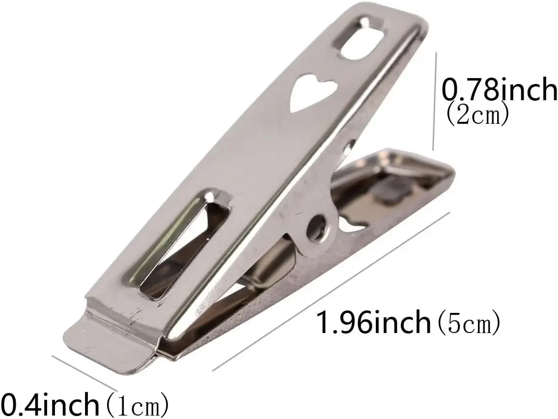 5/40Pcs Food Bag Clip Clothes Pegs Stainless Steel Washing Line Hang Pins Windproof Metal Clamps 20/40 Pcs