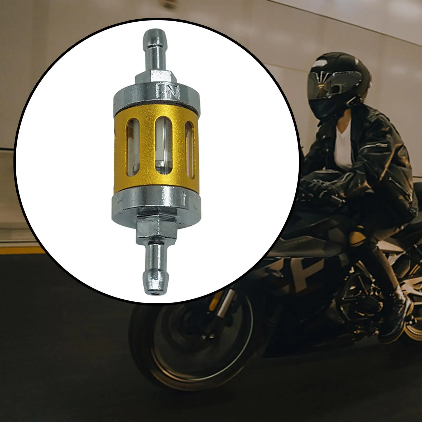 Universal Motorcycle Petrol Oil Fuel Filter Good Filtering Effect Reusable for ATV Dirt Pit Off Road Bike Motocross CNC Aluminum