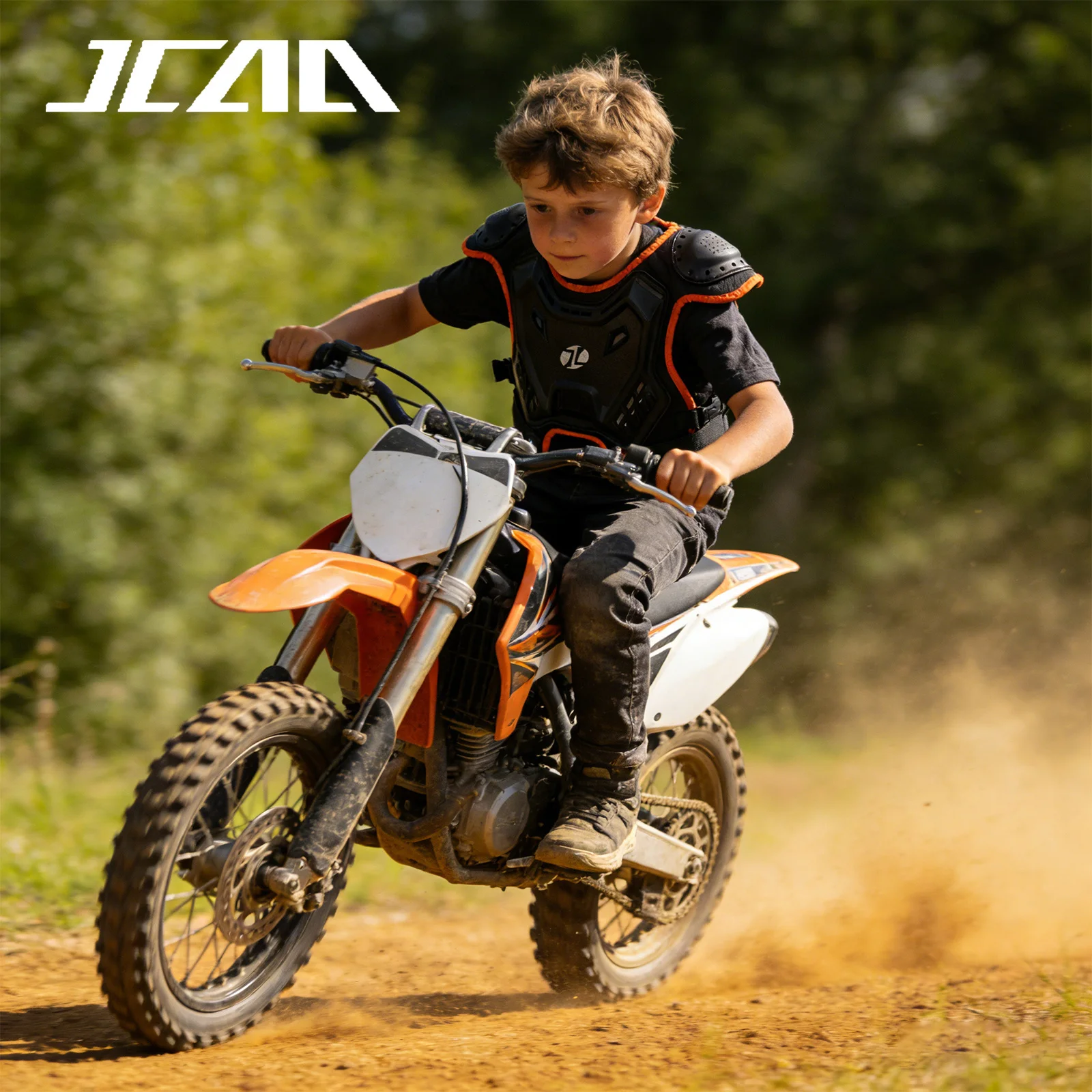 JCAA 어린이/청소년용 오토바이 전신 보호 조끼 어린이용 ATV DH 보호 아머 조끼 퀵 릴리즈 버클 오토바이 장비