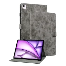 Premium Leather Tablet Case - Universal Fit, Elegant Protection for iPad Air1 Air2 (Grey)