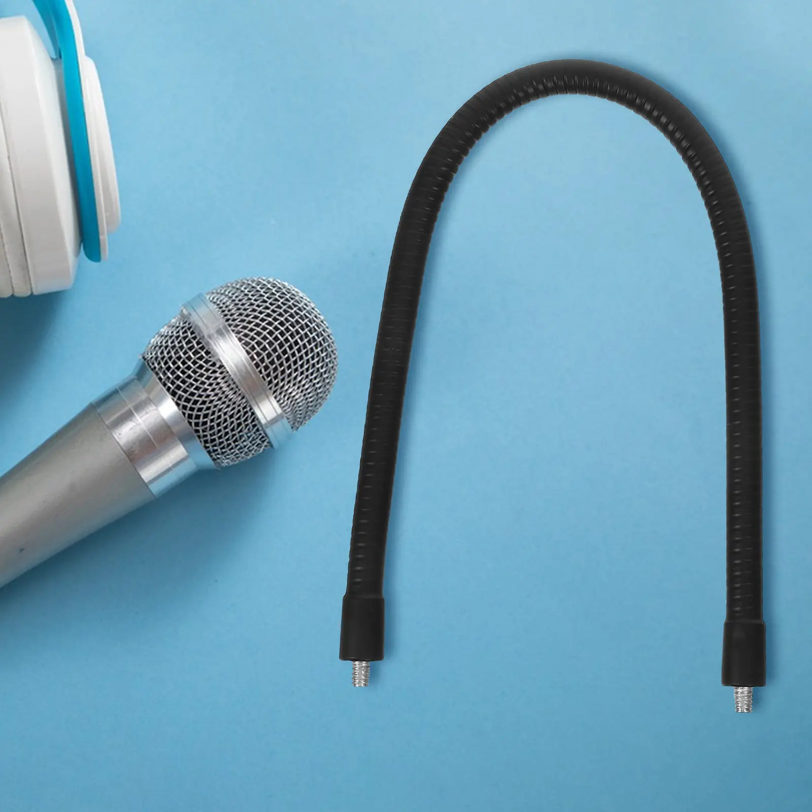 2Pcs 조정 가능한 구즈넥 마이크 암 금속 유연한 듀얼 헤드 홀더 (마이크, 휴대폰, 카메라, 라이브 스트리밍, 녹음용)