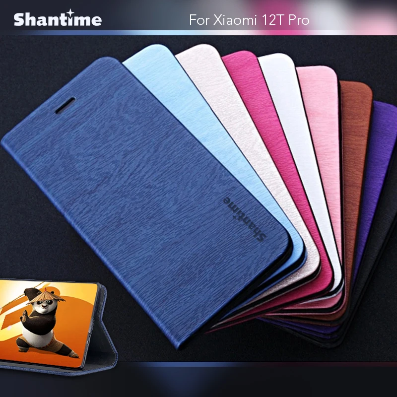 

Чехол из искусственной кожи с текстурой древесины для Xiaomi 12T Pro, чехол-книжка для Xiaomi 12T Pro, деловой чехол для телефона, мягкий силиконовый чехол-накладка