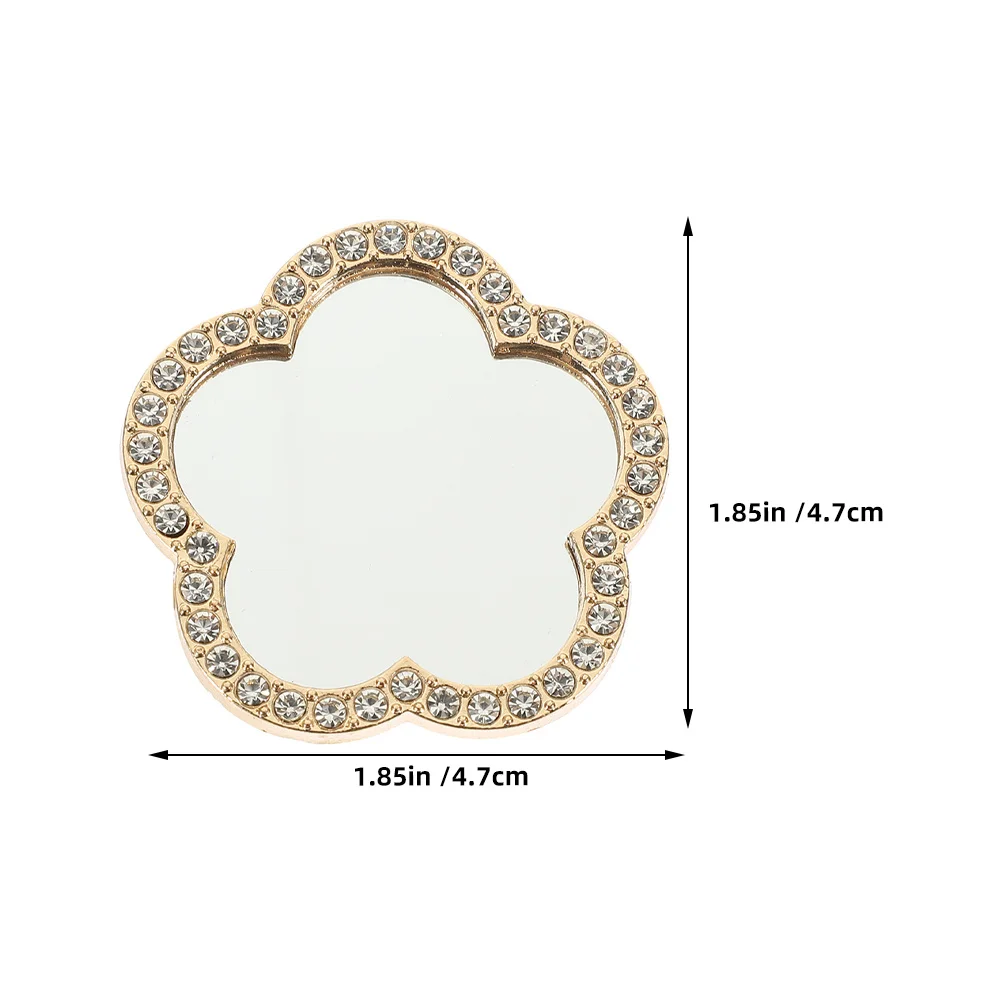5개 미니 메이크업 거울 꽃무늬 휴대용 컴팩트 지갑 거울 휴대폰 카메라 반사 여성용 손거울