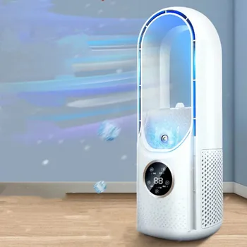 AKRUA 날개없는 선풍기, 6 단 LED 가습 선풍기, USB 충전, 저소음 Vaneless 선풍기