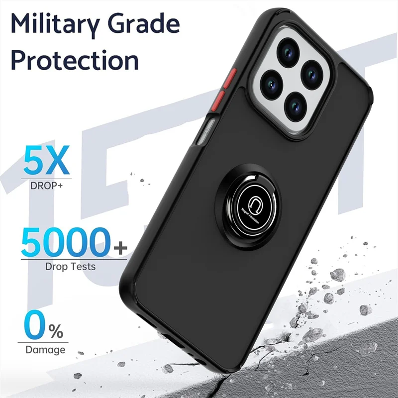 Honor X6b Shockproof Matte Case with Magnetic Ring Holder