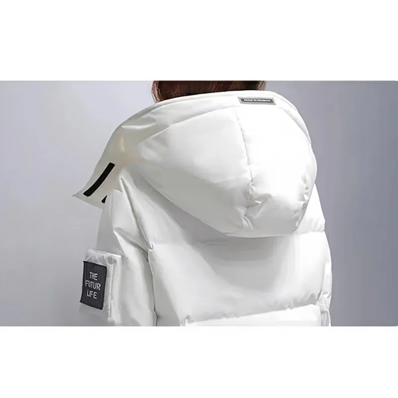 Women's Gradient Color Hooded Coat, 90% White Duck Down Jacket, Casual Parkas, Oversize Female Clothing, New Fashion, Winter