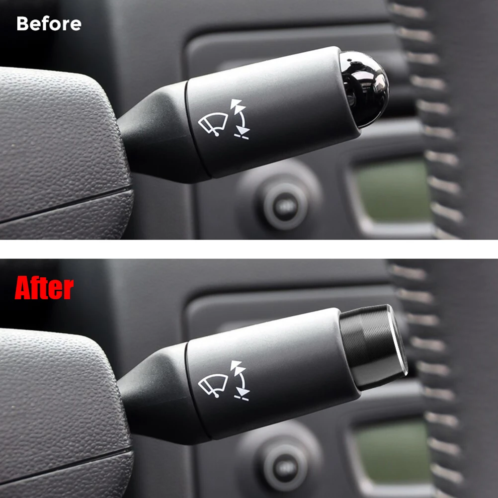 Verbesserte 2Pcs Stahl Zifferblatt Lampe Schalter Abdeckung Für Benz Smart Fortwo 450 451 07-14 Auto Wischer Getriebe kappe Dekorative Aufkleber Auto Styling – Detail 5