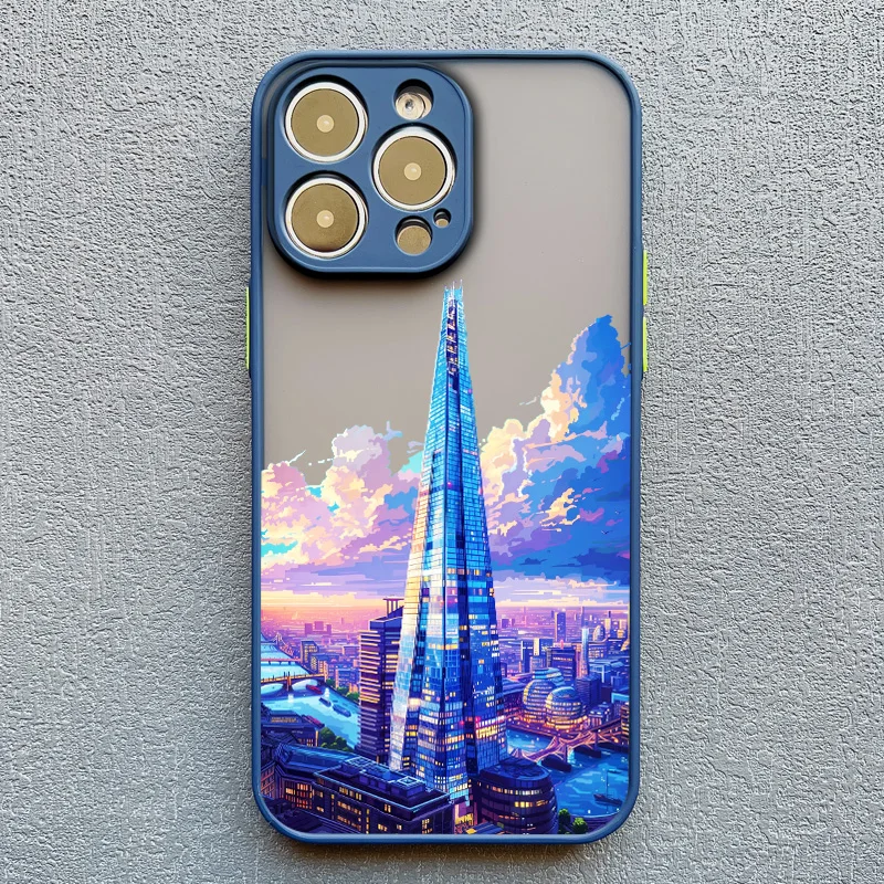 World Travel City Urban Architecture Handbemalte Handyhülle für iPhone 17 16 15 Pro Max Plus 13 12 Mini 14 11 Pro Max XR Cover – Detail 6
