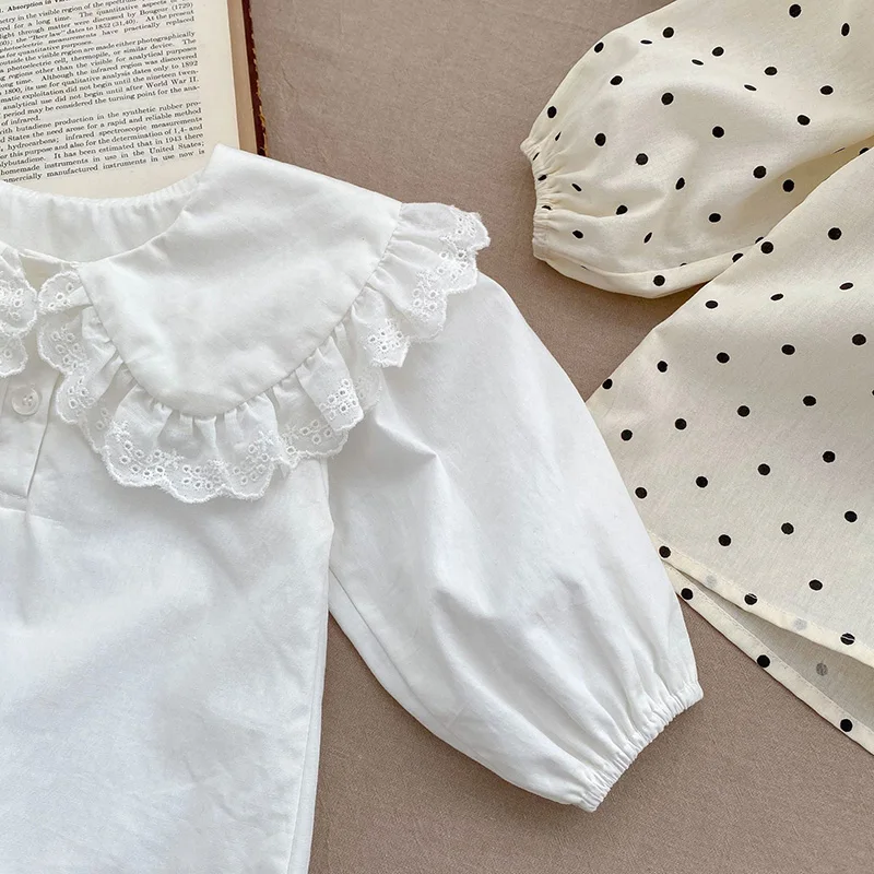 MILANCEL Spring Baby Girls Blouse Peter Pan Collar Toddler Base Tops baby girls blouse baby girls shirt